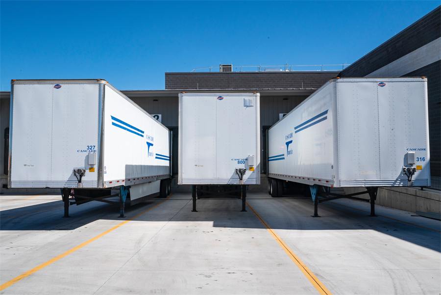 Trailers at a warehouse loading dock